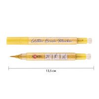 Маркер акварельный Glitter Brush кисть 13 золотой Santi (390762)