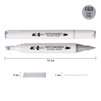 Скетч-маркер спиртовой Professional SA-CG3 холодный серый 3 Santi (390828)