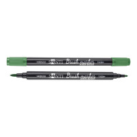 Маркер акварельний Brush Marker SWB-22 темно-зелений двосторонній Santi (391078)
