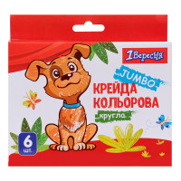 Мел цветной 1Вересня 6 шт. JUMBO Zoo Land (400440)