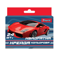 Крейда кольорова 1вересня квадратний 24 шт. MAXDRIFT (400436)