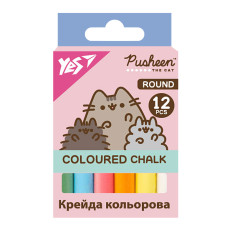 Крейда кольорова Yes Pusheen 12 штук кругла (400556)