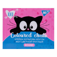 Мел цветной YES круглый 100 шт. Meow (400450)
