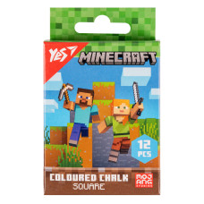 Мел цветной квадратный 12 шт 6 цв Minecraft YES (400483)