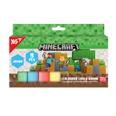 Крейда кольорова Yes Minecraft JUMBO 9 штук (400561)