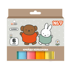 Крейда кольорова Yes Miffy, 6 штук, JUMBO (400570)