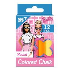 Мел цветной Barbie 12 шт круглый YES (400517)