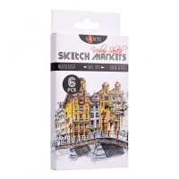 Набор маркеров для скетчей Santi sketch Urban Sketch 6 шт/уп. код: 390548