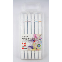 Набор скетч-маркеров для рисования двусторонних Aihao sketchmarker slim 12шт/уп код: PM513-12