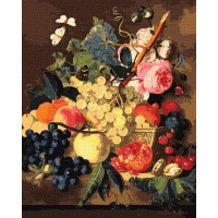 Картина по номерам Корзина с фруктами ©Jan van Huysum 40х50 Идейка (KHO5663)