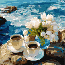 Картина за номерами Морська кава art_selena_ua 40х40 Ідейка (KHO6447)