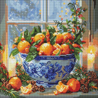 Алмазна мозаїка Цитруси у вазі art_selena_ua 40х40 Ідейка (AMO20007)