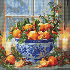Алмазна мозаїка Цитруси у вазі art_selena_ua 40х40 Ідейка (AMO20007)