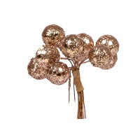 Ягоди декоративні Yes! Fun 15 мм, 9 шт / пучок, золото, гліттер (973930)