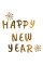 Гирлянда бум. Happy New Year 14 элементов 3м золото YES! Fun (974923)