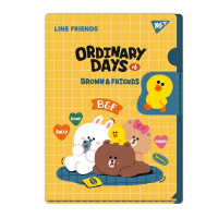 Папка-уголок YES A4 с клапаном Line Friends (492106)