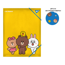 Папка YES A4 на резинке Line Friends (492098)