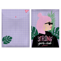 Папка-конверт YES на кнопке А4 Strong Girl (491883)