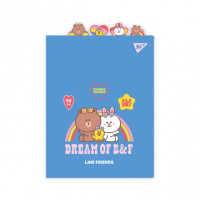 Папка-куточок YES А4 з фігурними роздільниками Line Friends! (492185)