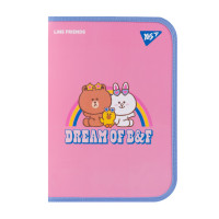Папка факультативна пластикова на блискавці Line Friends Dream з кишенею А4 YES (492223)