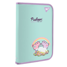 Папка факультативная Yes пласт. на молнии FC Pusheen с бабл (491559)