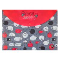 Папка-конверт на кнопке YES А4 Yoga sheeps (491638)