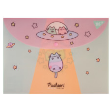 Папка конверт А4 на кнопке Pusheen глитерный YES (492192)