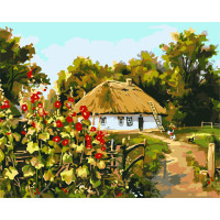 Картина за номерами патріотична Українська Хатина Origami 40*50 см LW3162