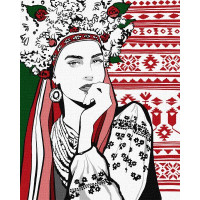 Картина за номерами Патріотична Чарівна українка upillustration 40х50 Ідейка (KHO4977)