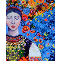 Алмазна патріотична мозаїка Чарівна Українка 40*50см на підрамнику Santi (954330)