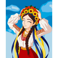 Картина за номерами патріотична Юна українка 40х50 см АРТ-КРАФТ (10056-AC)