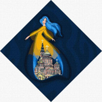 Патриотическая картина по номерам Берегиня Харькова ©mosyakart 30х30 (KHO4914)
