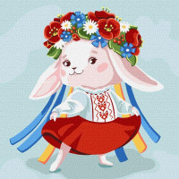 Картина за номерами патріотична Зайка-україночка ©Катерина Валерьїва 30х30 Ідейка (KHO2401)
