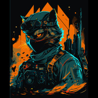 Картина по номерам Кот-Киборг 40x50см ©zubenko_ai_art Santi (954470)