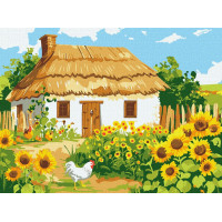 Картина за номерами патріотична Українська хата 30х40 см Ідейка (KHO6350)