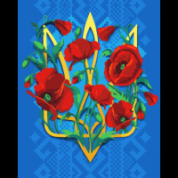 Картина за номерами Патриотична Тризуб з маками SANTI 40*50 см (954426)
