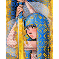 Алмазна мозаїка патріотична Відважна Українка 40*50см на підрамнику ©mosyakart Santi (954385)