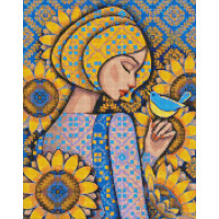 Алмазна мозаїка Патріотична Сонячна українка ©mosyakart 40х50 Ідейка (AMO7474)