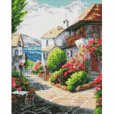 Алмазна мозаїка Місто біля моря art_selena_ua 40х50 Ідейка (AMO7717)