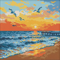 Алмазна мозаїка На узбережжі моря art_selena_ua 30х30 Ідейка (AMO8271)