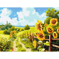 Картина за номерами Стежка серед соняхів art_selena_ua 30х40 Ідейка (KHO6442)