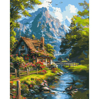 Картина за номерами Пейзаж Тихе гірське життя 40*50 см Оригамі (LW3438)