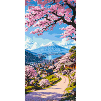 Картина за номерами Пейзаж Краса японської сакури 40*80 см Оригамі (LW5141)