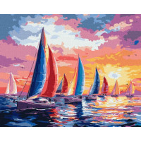 Картина за номерами Регата на заході сонця art_selena_ua 40х50 Ідейка (KHO6405)