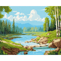 Картина за номерами У березовому гаю art_selena_ua Ідейка (KHO6341)