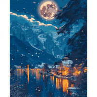 Картина за номерами Ніч у горах, 40*50см, LED підсвітка SANTI (955092)