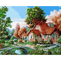 Картина за номерами Бабусин будинок ©Сергій Лобач 40х50 Ідейка (KHO6306)