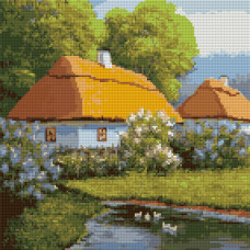 Алмазна мозаїка Украинский Хутор 40*40см на підрамнику SANTI (954716)