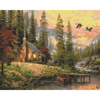 Алмазная мозаика Охотничий домик Пейзаж 40*50 см Оригами (OD1831)