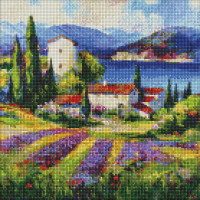 Алмазная мозаика Поселок у моря 40х40 (AMO7554)